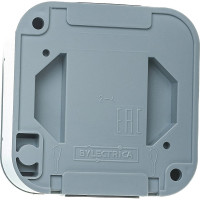 Розетка Bylectrica 1-местная ОУ IP54, серия ПРАЛЕСКА АКВА, серый, РА16-296 03
