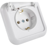 Розетка Bylectrica 1-местная СУ с заз.конт. IP44, серия ГАРМОНИЯ, белый, РС16-289