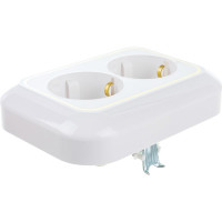 Розетка Bylectrica 2-местная СУ с заз.конт., серия ГАРМОНИЯ ЛЮКС, белый, РС16-239 з