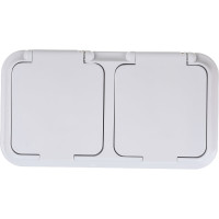 Розетка Bylectrica 2-местная ОУ IP54, серия ПРАЛЕСКА АКВА, белый, РА16-302