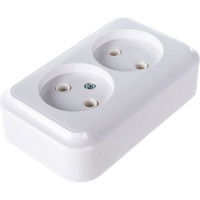 Розетка Bylectrica, 2-местная ОУ серия Пралеска, белый РА16-238