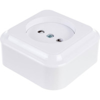 Розетка Bylectrica 1-местная ОУ со шторкой, серия ПРАЛЕСКА, белый РА16-279