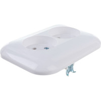 Розетка Bylectrica 2-местная СУ, серия ГАРМОНИЯ, белый, РС16-237