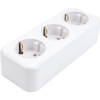 Розетка Bylectrica 3-местная ОУ с заз.конт. серия Прочие изделия, белый, РА16-243