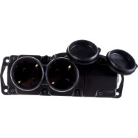 Переносная розетка Bylectrica 2-местная штепсельная с заз.конт. каучук IP44, Р16-415