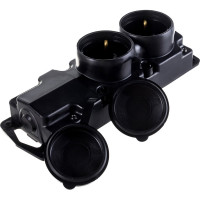 Переносная розетка Bylectrica 2-местная штепсельная с заз.конт. каучук IP44, Р16-415