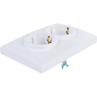 Розетка BYLECTRICA 2-местная СУ с заз.конт., серия УЮТ, белый РС16-348