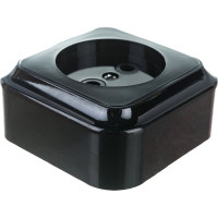 Розетка Bylectrica 1-местная ОУ, серия ПРАЛЕСКА, черный, РА16-255 черный