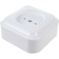 Розетка Bylectrica 1-местная ОУ, серия ПРАЛЕСКА, белый, РА16-255