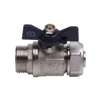 Кран шаровой AQUALINK для МП труб нар 1/2 x16 B бабочка 00876