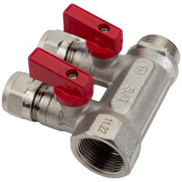 Универсальный коллектор для МП труб с шаровыми кранами и евроконусом AQUALINK вн-нар 3/4, 16x2 арт. 3933