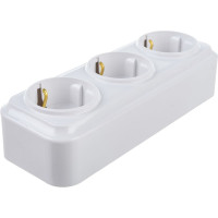 Розетка Bylectrica 3-местная ОУ с заз.конт., серия ВАРИАНТ, белый, РА16-0162