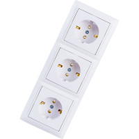 Розетка Bylectrica 3-местная СУ с заз.конт. на шинах, серия СТИЛЬ, белый, РС16-354