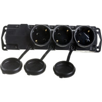 Штепсельная розетка Bylectrica 3-местная с заз.конт. переносная каучук IP44, Р16-381