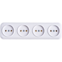 Розетка Bylectrica 4-местная ОУ, серия ВАРИАНТ, белый, РА16-0181