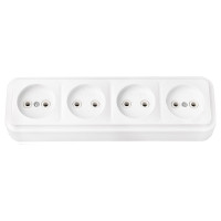 Розетка Bylectrica 4-местная ОУ, серия ПРАЛЕСКА, белый, РА16-264