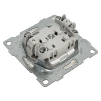 Механизм розетки GUSI ELECTRIC 1-ой без заземления, с защитными шторками, СУ, 16А, 250В, жемчуг С10Р2-028