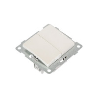 Механизм выключателя GUSI ELECTRIC 2 клавишный, СУ, 10А, 250В, жемчуг С10В2-028