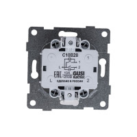 Механизм выключателя GUSI ELECTRIC 2 клавиши, индикатор СУ, 10А, 250В, жемчуг С10В28-028