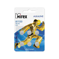 Батарея Mirex, щелочная AG10 / LR1130 1,5V 6 шт ecopack 23702-LR1130-E6