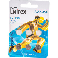 Батарея Mirex, щелочная AG10 / LR1130 1,5V 6 шт ecopack 23702-LR1130-E6