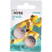 Батарея Mirex, литиевая CR2032 3V 2 шт ecopack 23702-CR2032-E2