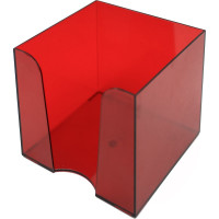 Пластбокс для бумажного блока ОСКОЛПЛАСТ 9х9х5 см, бордо прозрачный 995-07