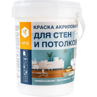 Акриловая краска для стен и потолков APIS белая ведро 1,5 кг 4665296515087