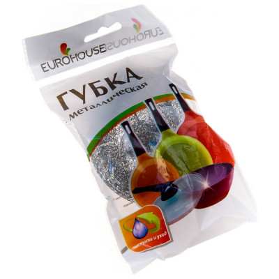 Металлическая оцинкованная плетеная губка EUROHOUSE 15 г 7742