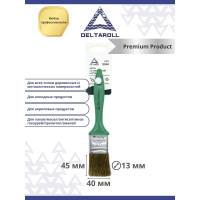 Кисть DeltaRoll с зеленой ручкой, смешанная щетина, 40x13 мм 12840