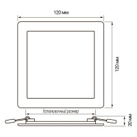 Светодиодный светильник Jazzway PPL-S WH 6Вт 6500К IP40 120мм ДВО встраиваемый ультратонкий квадрат 5008243A