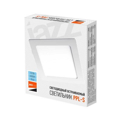 Светодиодный светильник Jazzway PPL-S WH 12Вт 6500К IP40 170мм ДВО встраиваемый ультратонкий квадрат 5008366A