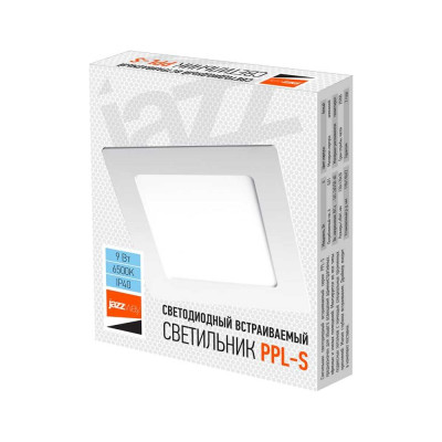 Светодиодный светильник Jazzway PPL-S WH 9Вт 6500К IP40 145мм ДВО встраиваемый ультратонкий квадрат 5008281A