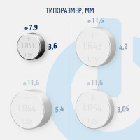Батарейки алкалиновые ФОТОН LR41 набор 10шт 23609