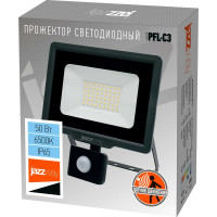 Светодиодный прожектор Jazzway PFL-C3 SENSOR 50Вт 6500К IP65 ДО закаленное прозрачное стекло A 5026940A