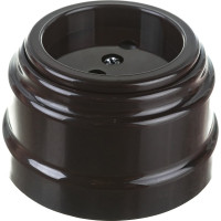 Розетка Bylectrica РА16-0201 1-местная б.з 16А ОУ, серия РЕТРО, шоколад