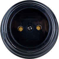 Розетка Bylectrica РА16-0201 1-местная б.з 16А ОУ, серия РЕТРО, черный