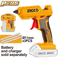Аккумуляторный клеевой пистолет INGCO 20В Li-Ion CGGLI2001