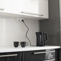 Угловой блок 2-местной розетки Bylectrica со шторками, серия СТИЛЬ, белый, РА16-755