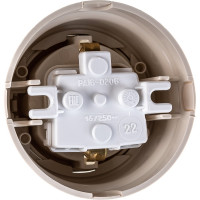 Розетка Bylectrica РА16-0206 1-местная с заз. контактом, со шторками 16А ОУ, серия РЕТРО, бежевый