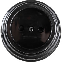 Розетка Bylectrica РА16-0205 1-местная без заз. со шторк. 16А ОУ, серия РЕТРО, черный