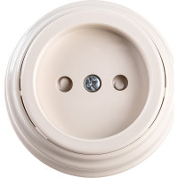 Розетка Bylectrica РА16-0205 1-местная без заз. со шторк. 16А ОУ, серия РЕТРО, бежевый