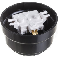 Розетка Bylectrica РА16-0206 1-местная с заз. контактом, со шторками 16А ОУ, серия РЕТРО, черный