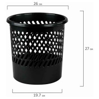 Сетчатая корзина для бумаг STAFF Basic 11 л черная 237917