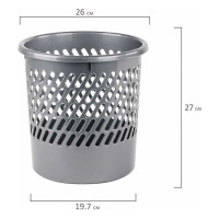 Сетчатая корзина для бумаг STAFF Basic 11 л серая 237918