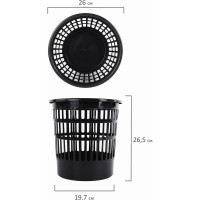 Сетчатая корзина для бумаг STAFF Basic 9 л черная 237915