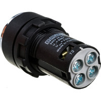 Нажимная кнопка Emas моноблочная красная, 22 мм, IP 40, 1НО+1НО MB101DK