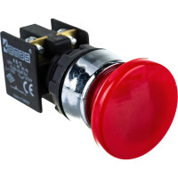 Кнопка Emas красная грибовидная 1НЗ KB12MK