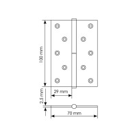 Стальная петля MORELLI MSD 100х70х2.5 W R правая, цвет белый 9012687