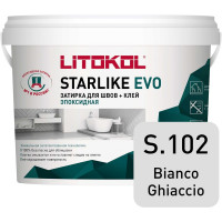 Эпоксидный состав для укладки и затирки мозаики LITOKOL STARLIKE EVO S.102 BIANCO GHIACCIO 485120004